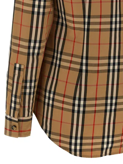 Burberry 'curved Hem Buttoned Cuffs Long Sleeves Shirt' In Brown