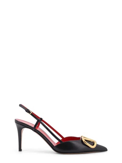 Valentino Garavani Vlogo Signature Satin Slingback Pumps 80mm Woman Black 40.5