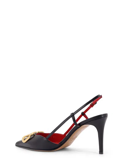 Valentino Garavani Vlogo Signature Satin Slingback Pumps 80mm Woman Black 40.5