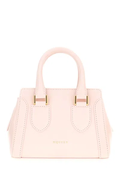 Alexander Mcqueen Structured Leather Tote Bag With Top Handles In Pink