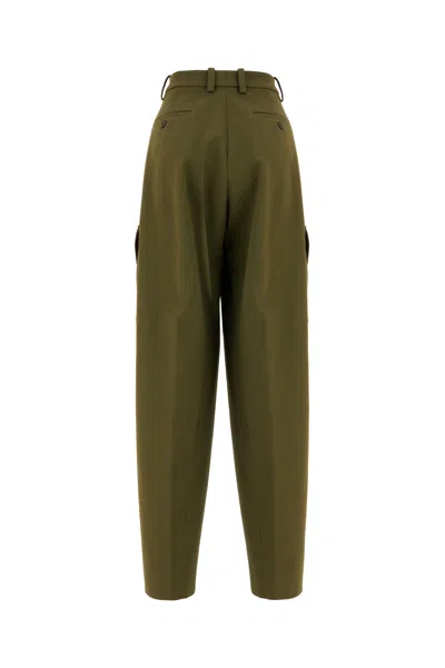 Givenchy Cotton Blend High Waist Cargo Pants In Green