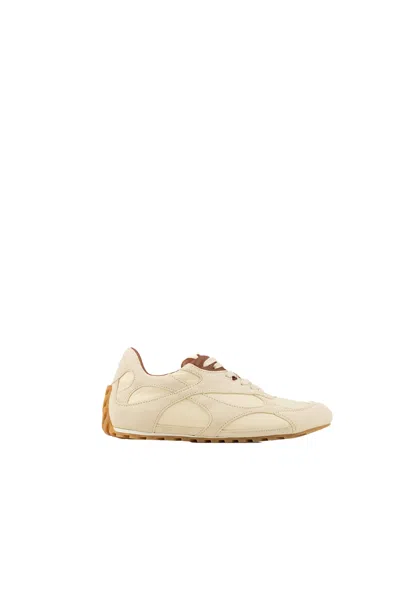 Bottega Veneta Orbit Leather-trimmed Suede And Shell Sneakers