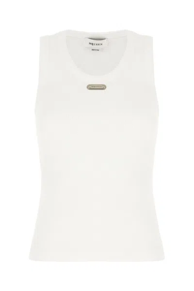 Alexander Mcqueen Mcqueen Placket Tank Top In White