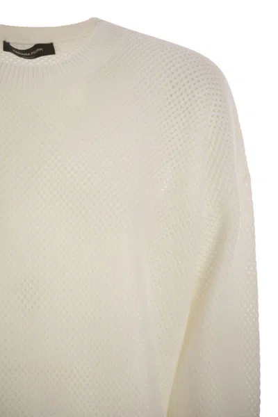 Fabiana Filippi Crew-neck Sweater In Wool And Cotton