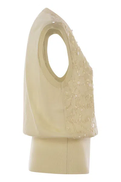 Fabiana Filippi Wool And Cotton Waistcoat With Sequins