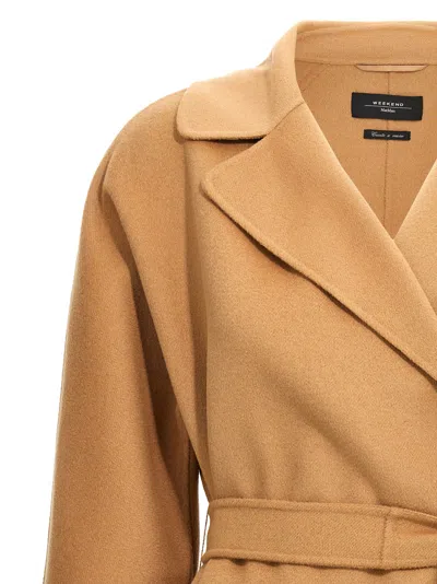 Weekend Max Mara Belted Waist Long Sleeve Coat