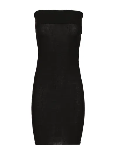 Rick Owens Athena Rib Knit Knitwear Black In Black