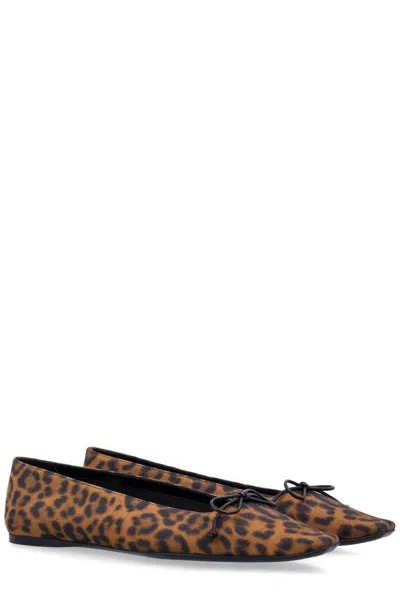 Saint Laurent Leopard Print Slip On Ballet Flats