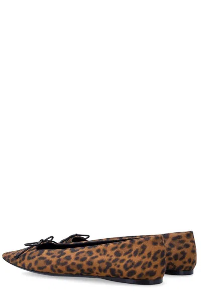 Saint Laurent Leopard Print Slip On Ballet Flats