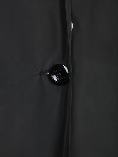 Herno Refined Black Duster Coat With Classic Collar In Black