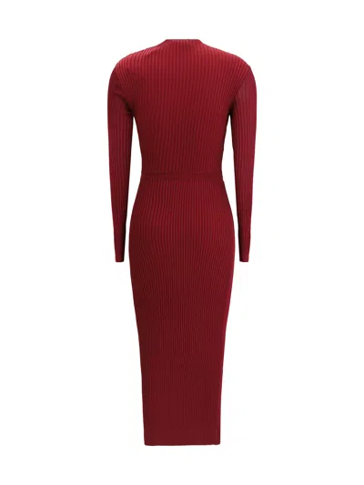 Self-portrait Midi Dress With Cut-out In Red