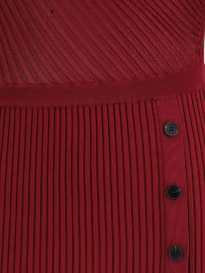 Self-portrait Midi Dress With Cut-out In Red