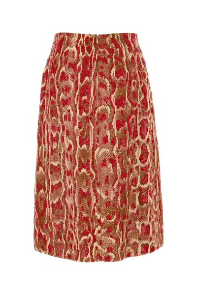 Dries Van Noten A-line Silhouette Animal Print Skirt In Red