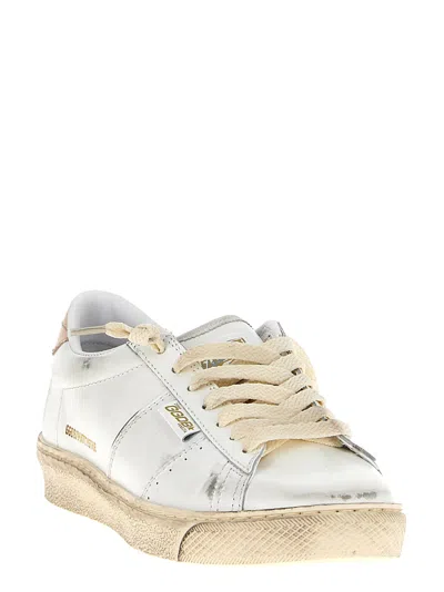 Golden Goose Pink Matchstar Sneakers In White