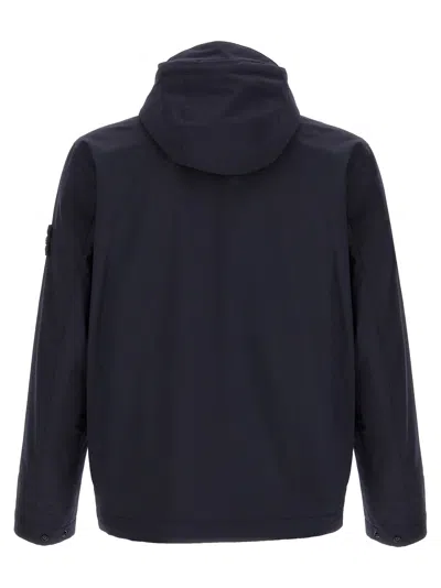 Stone Island Soft Shell-r E.dye®technology Casual Jackets And Parka Blue In Blue