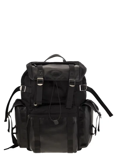 Tod's Medium Leather And Fabric Backpack