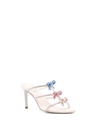 René Caovilla 100mm Crystal-embellished Satin Mules