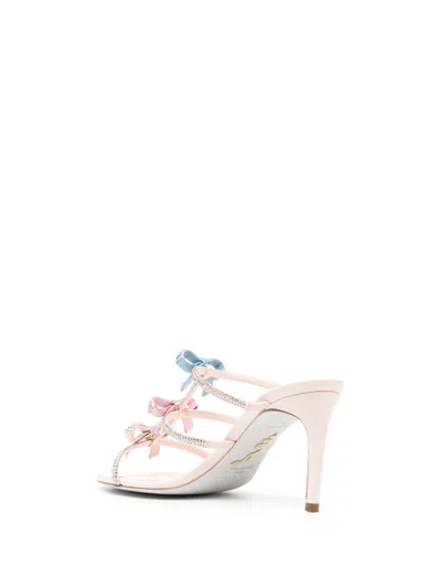 René Caovilla 100mm Crystal-embellished Satin Mules