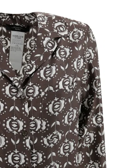 Weekend Max Mara Printed Silk Pajama Shirt In Black