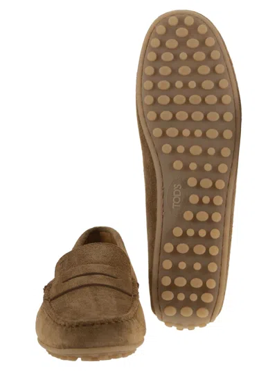 Tod's City Gommino Suede Loafer In Animal Print