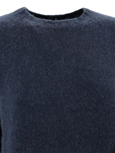 Weekend Max Mara Navy Blue Alpaca Blend Oversize Ghiacci Sweater In Blue