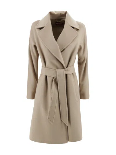 Max Mara Camel Wool Dravenna Coat In Gray