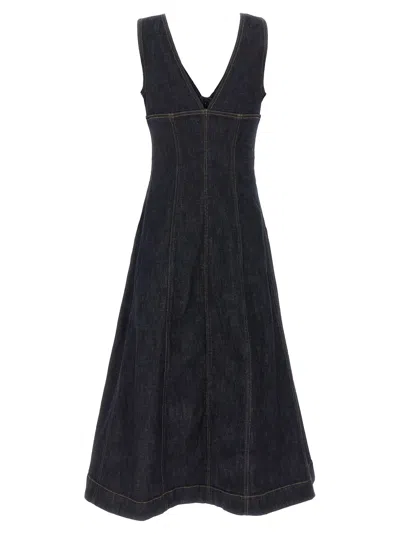 Self-portrait Indigo Denim Midi Dress In Black