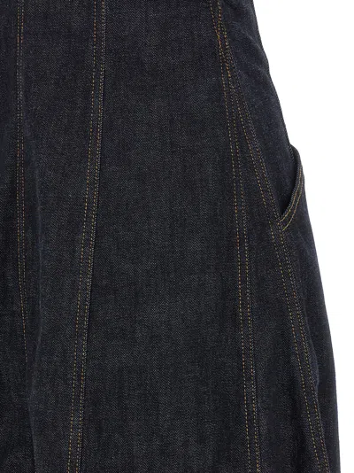 Self-portrait Indigo Denim Midi Dress In Black