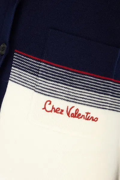 Valentino House V-neck Cardigan With Patch Pockets
