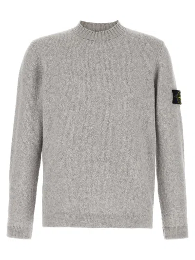 Stone Island Crew Neck Wool Sweater In Gray
