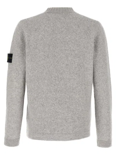 Stone Island Crew Neck Wool Sweater In Gray