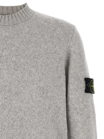 Stone Island Crew Neck Wool Sweater In Gray