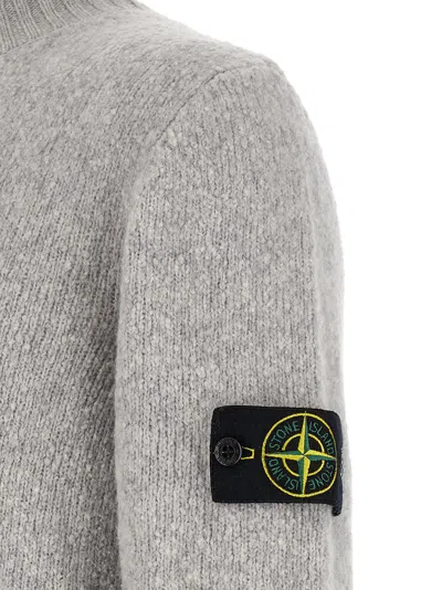 Stone Island Crew Neck Wool Sweater In Gray