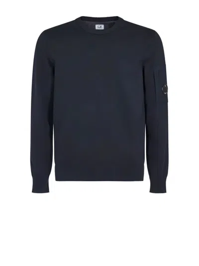 C.p. Company C.p.company Long Sleeve Crew-neck Sweater In Blue