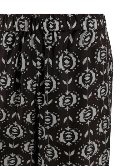 Weekend Max Mara Printer Satin Tortona Wide-leg Pant In Black