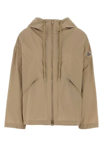 Moncler Beige Polyester Cassiopea Windbreaker In Brown
