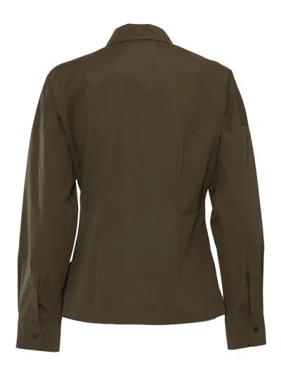 Weekend Max Mara Green Skipper Shirt In Brown