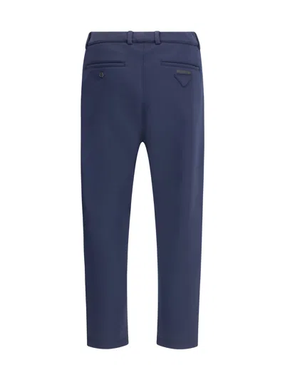 Prada Track Pants Polyester Belt Loops In Blue