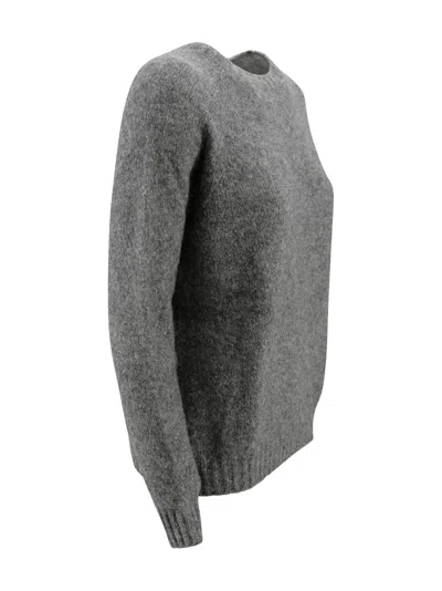Weekend Max Mara Melange Grey Alpaca Blend Oversize Ghiacci Sweater In Gray