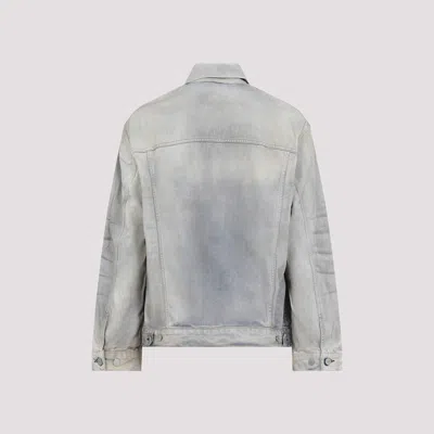 Acne Studios Light Blue Cotton Jacket In Multi