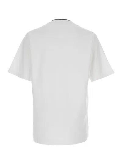 Dolce & Gabbana White Crewneck T-shirt With Logo Embroidery On The Front