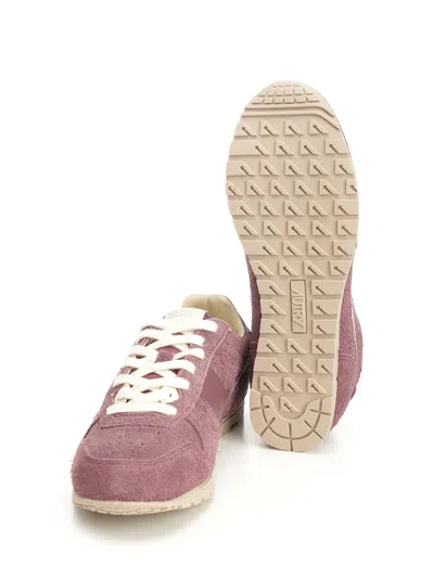 Autry Windspin Sneakers With Used-effect Suede In Pink