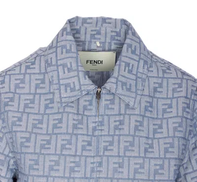 Fendi Chambray Ff Jacket In Blue