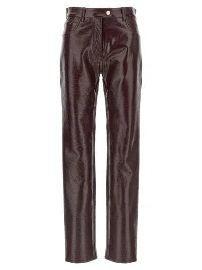 Courrèges Shiny Finish Trousers Reedition Pockets In Brown