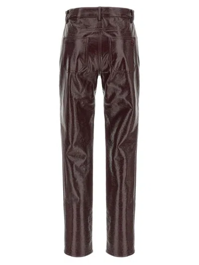 Courrèges Shiny Finish Trousers Reedition Pockets In Brown