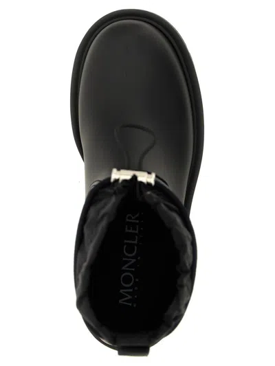 Moncler Kickstream Rubber Wellington Ankle Boots In Black