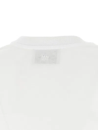 Ami Alexandre Mattiussi Ami De Coeur Cropped T-shirt In White