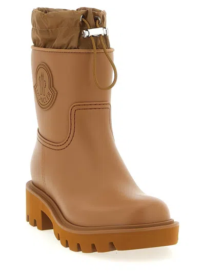 Moncler Kickstream Rain Boots In Brown