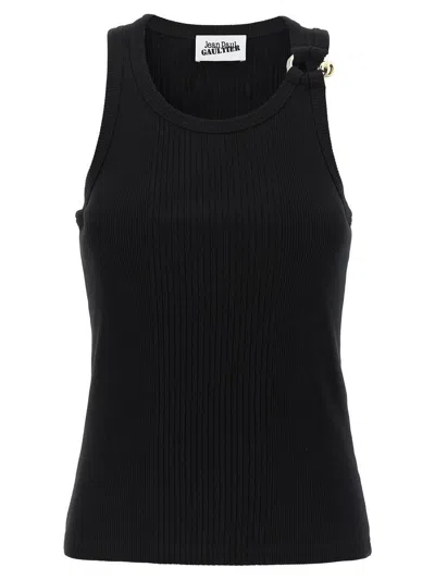 Jean Paul Gaultier Black Piercing Tank Top In Black
