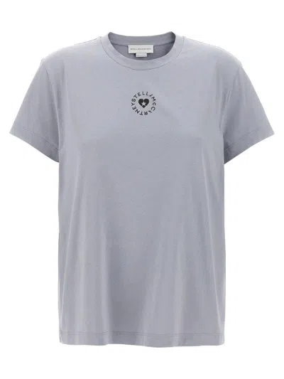 Stella Mccartney Lovestruck Logo T-shirt Light Blue In Gray
